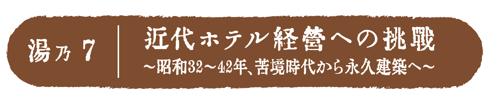 近代ホテル経営への挑戦 ～昭和32〜42年、苦境時代から永久建築へ～