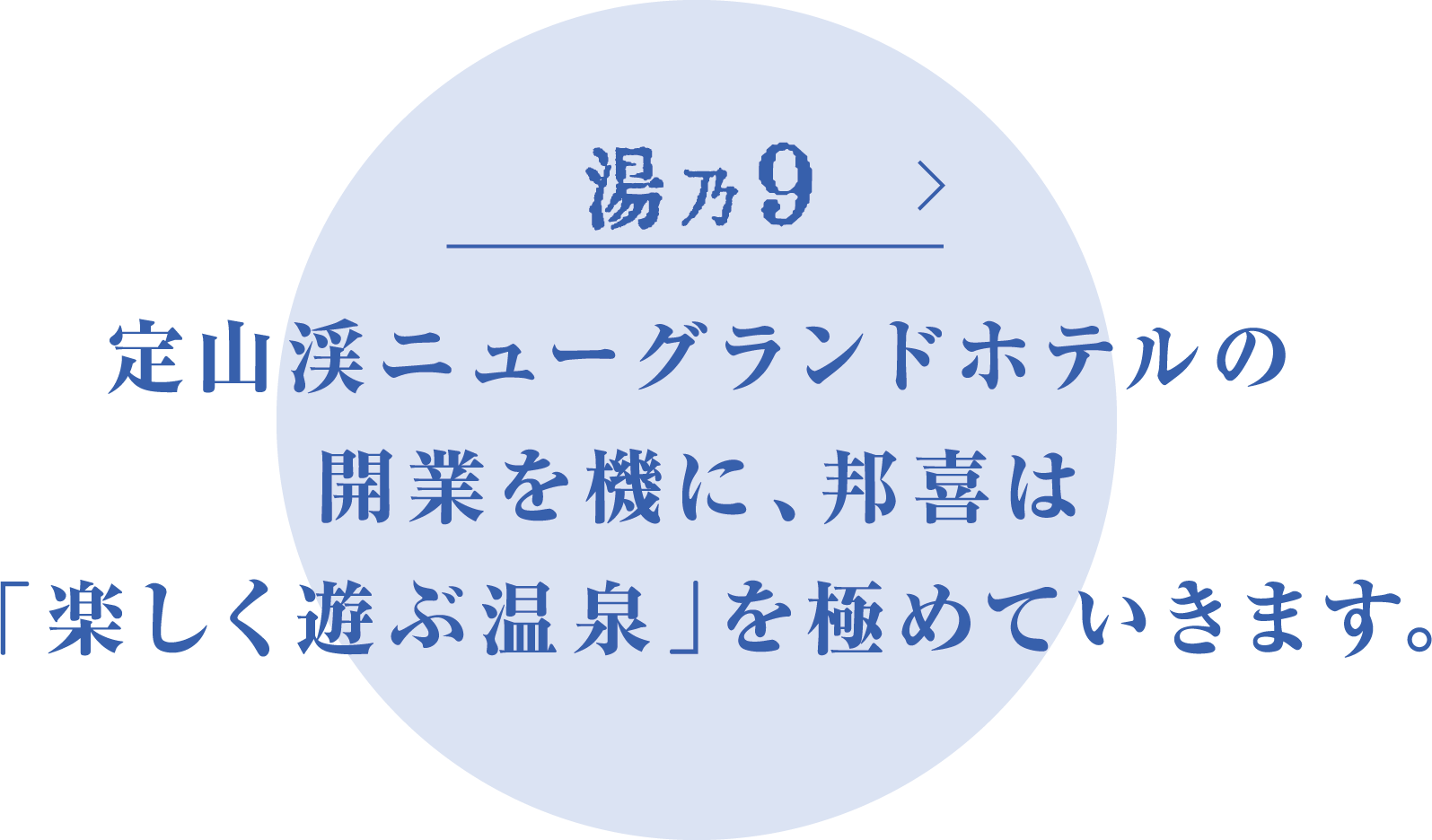 定山渓ニューグランドホテルの開業を機に、邦喜は「楽しく遊ぶ温泉」を極めていきます。