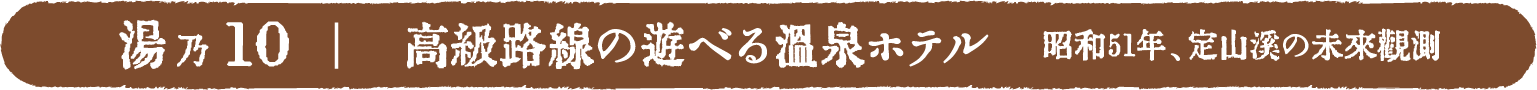 高級路線の遊べる温泉ホテル　昭和51年、定山渓の未来観測