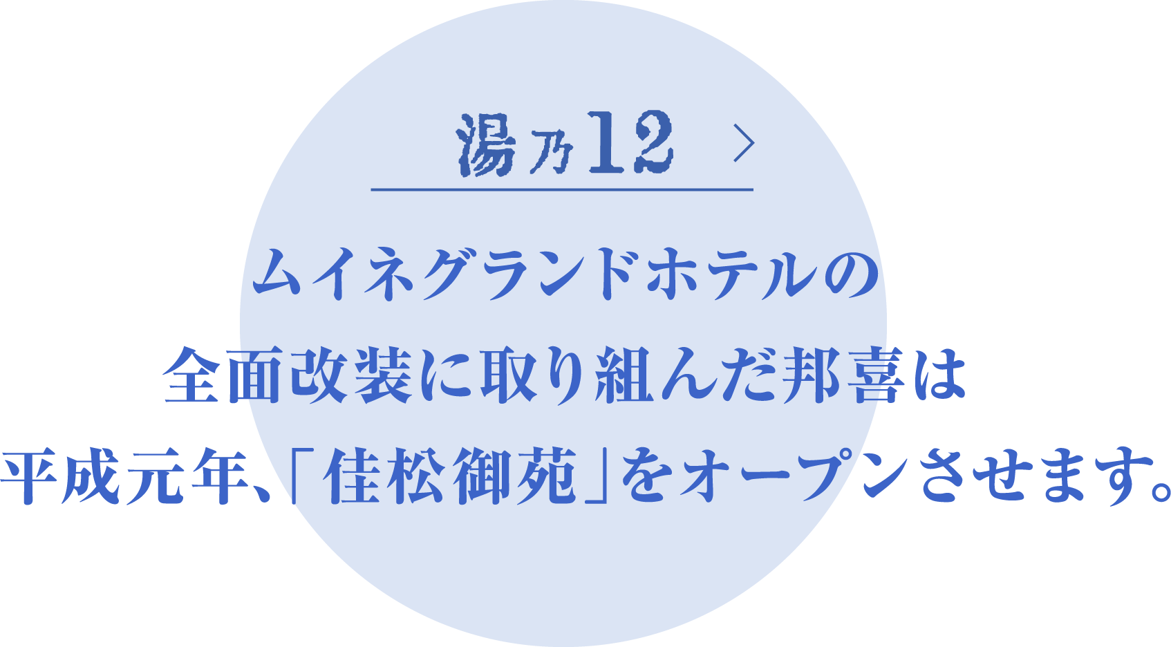 ムイネグランドホテルの全面改装に取り組んだ邦喜は 平成元年、「佳松御苑」をオープンさせます。